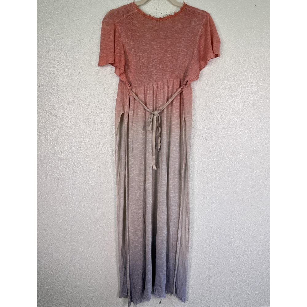 Free People Double Dip Tunic Dress Womens Small Ombre Maxi Cover Up Beachy Boho - Picture 2 of 12